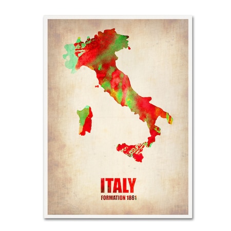 Naxart 'Italy Watercolor Map' Canvas Art,18x24